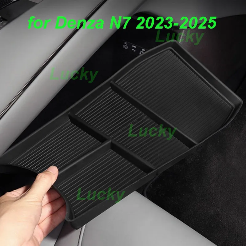 

Car Under Central Console TPE Storage Box for Denza N7 2023-2025 Armrest Case Partition Grid ABS Box Interior Accessories