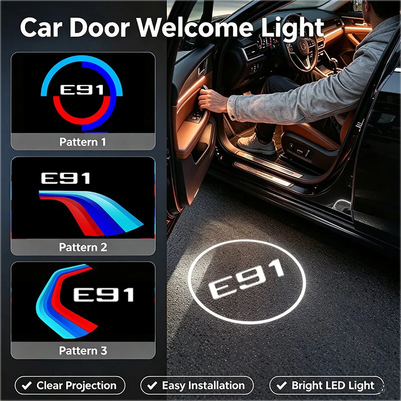 2PCS for BMW E91 3 Series Touring 2005-2012 325i 330i 335i LED Car Logo Door Welcome Ghost Shadow Lights Laser HD Projector Lamp