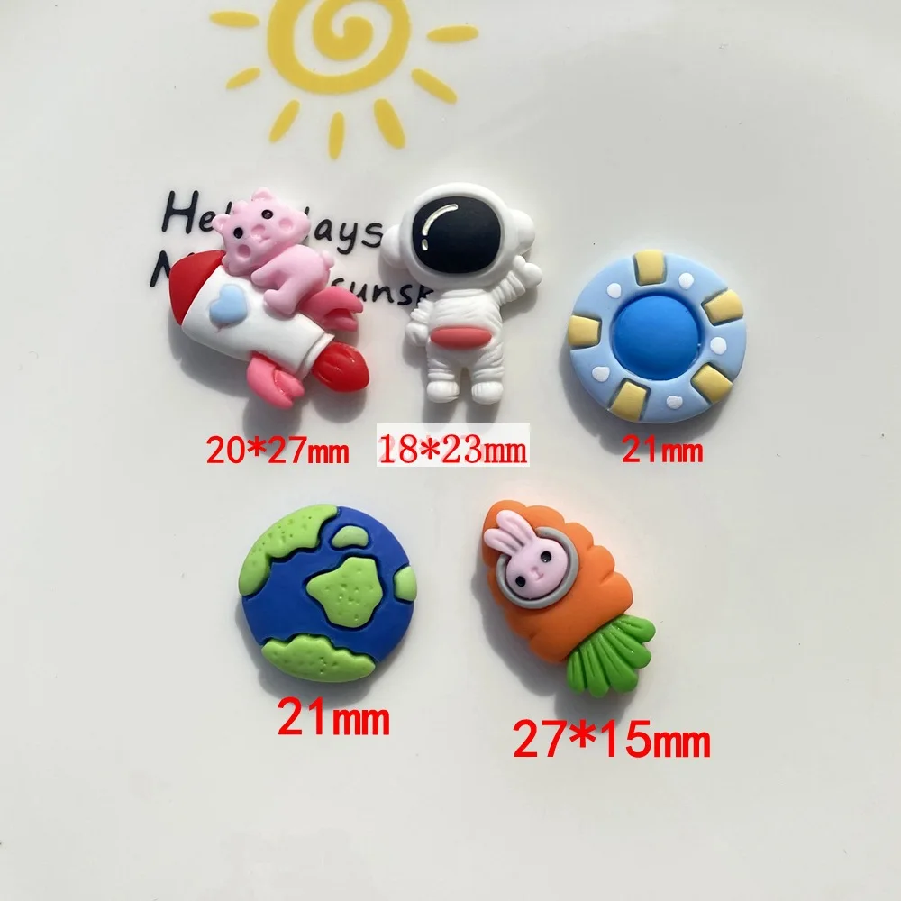 1pcs Resin Accessories Diy Patch Cartoon Rocket Astronaut Earth Mobile Phone Shell Cream Glue Handmade Material