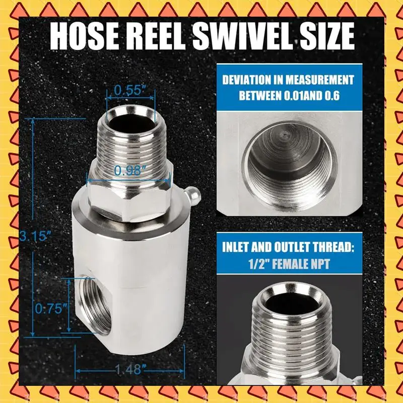 

A008 5124-Ni-AL 1/2-дюймовые поворотные катушки для шлангов MXF для тяжелых условий эксплуатации, поворотные с смазкой и катушками для шлангов, замена 9SS8MP50XFP50-Ni-AL