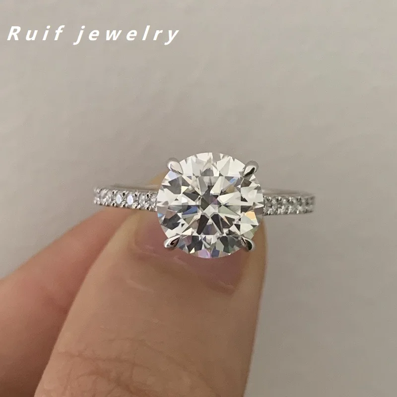 Ruif Custom Jewelry Setting D Color Moissanite Rings for Women Proposal Engagement Daily Wear Customied 18k 14k 10k 9k Gold