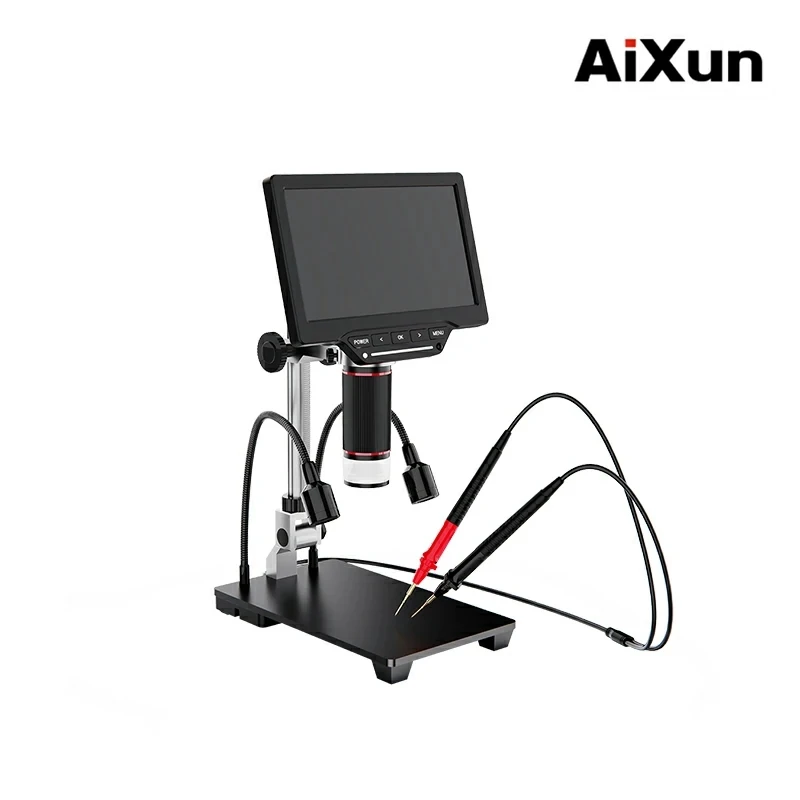 JC AIXUN-DM21 Electronic Digital Microscope with Multimeter Measurement, Large Screen Display for BGA Soldering Tool, 7 inch