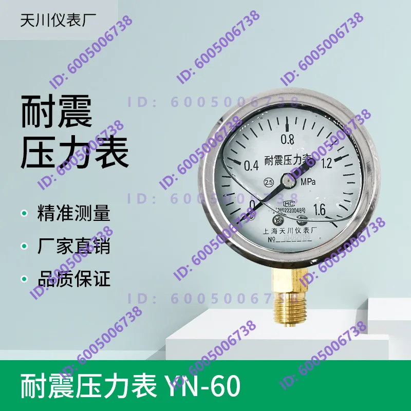 YN-60 Seismic Radial Pressure Gauge, Vacuum Negative Pressure Gauge, Stainless Steel