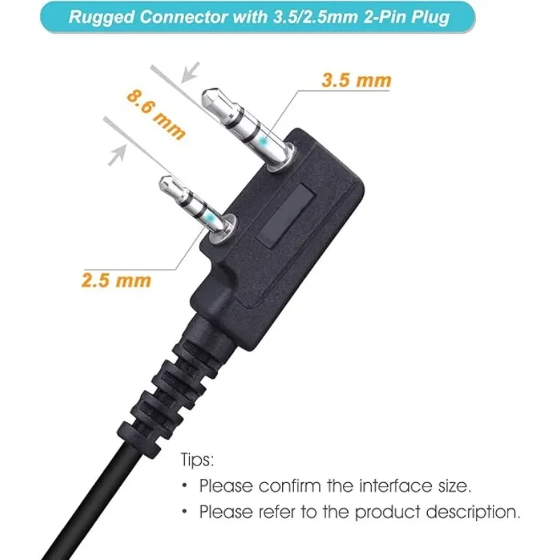 PMN4013A Handheld Speaker 2-Pin PTT Mic Microphone K-plug Speaker with 3.5mm Earphone Jack for Kenwood Walkie Talkie Accessories