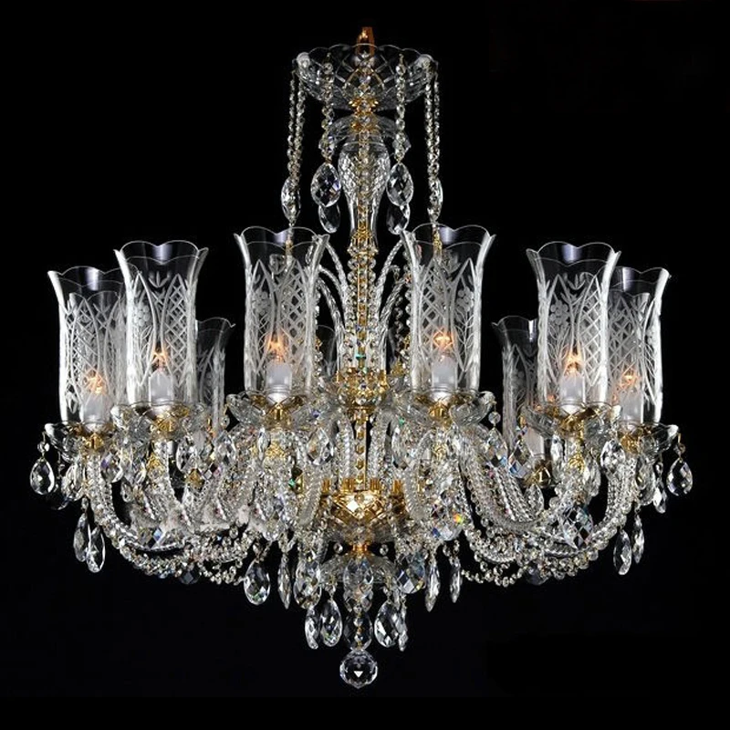 Transparent Large Crystal Chandeliers Engineering Lights Creative Personality Staircase Luminaire Home Lighting Contemporary