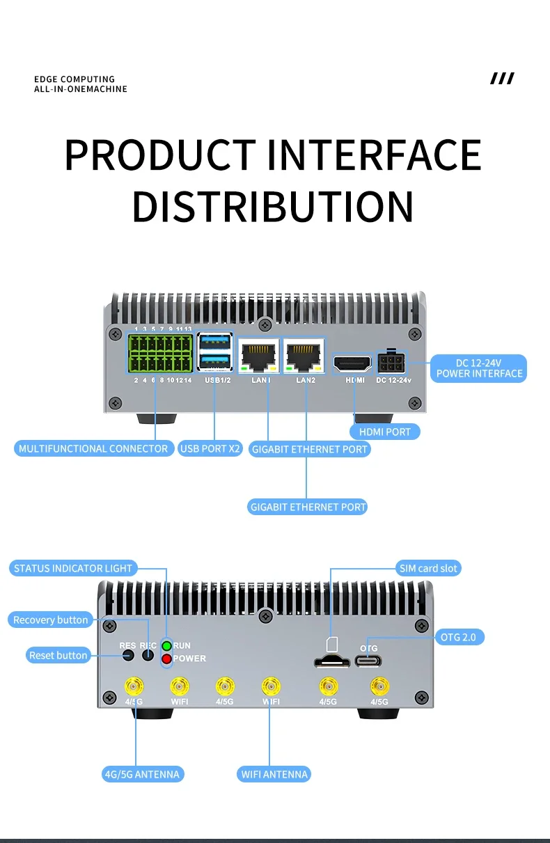 Algorithm all in one machine Computing AI Gateway AI Box NVIDIA Jetson Orin Nano 8GB 40TOPS view 6