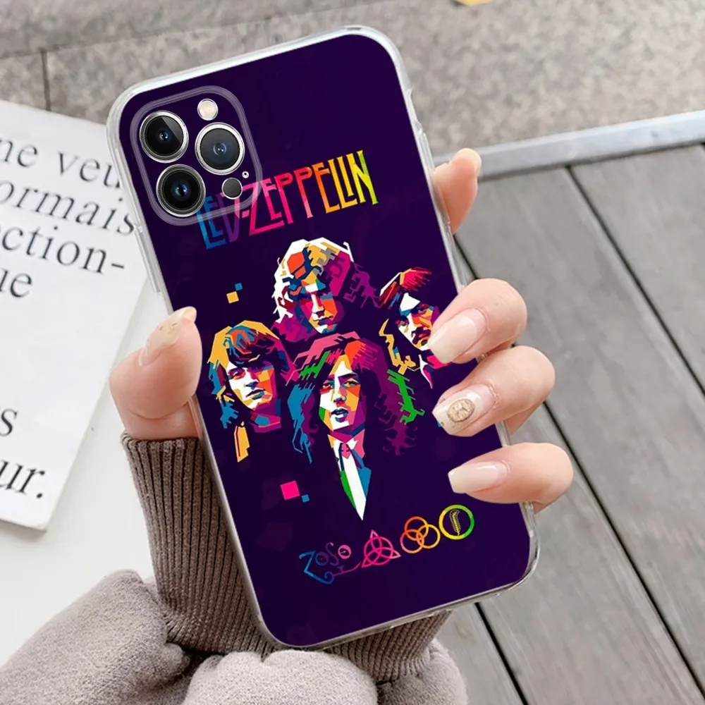 Cool L-Led Band Z-Zeppelin Phone Case Silicone Soft for iphone 15 14 13 12 11 Pro Mini XS MAX 8 7 6 Plus X XS XR Cover