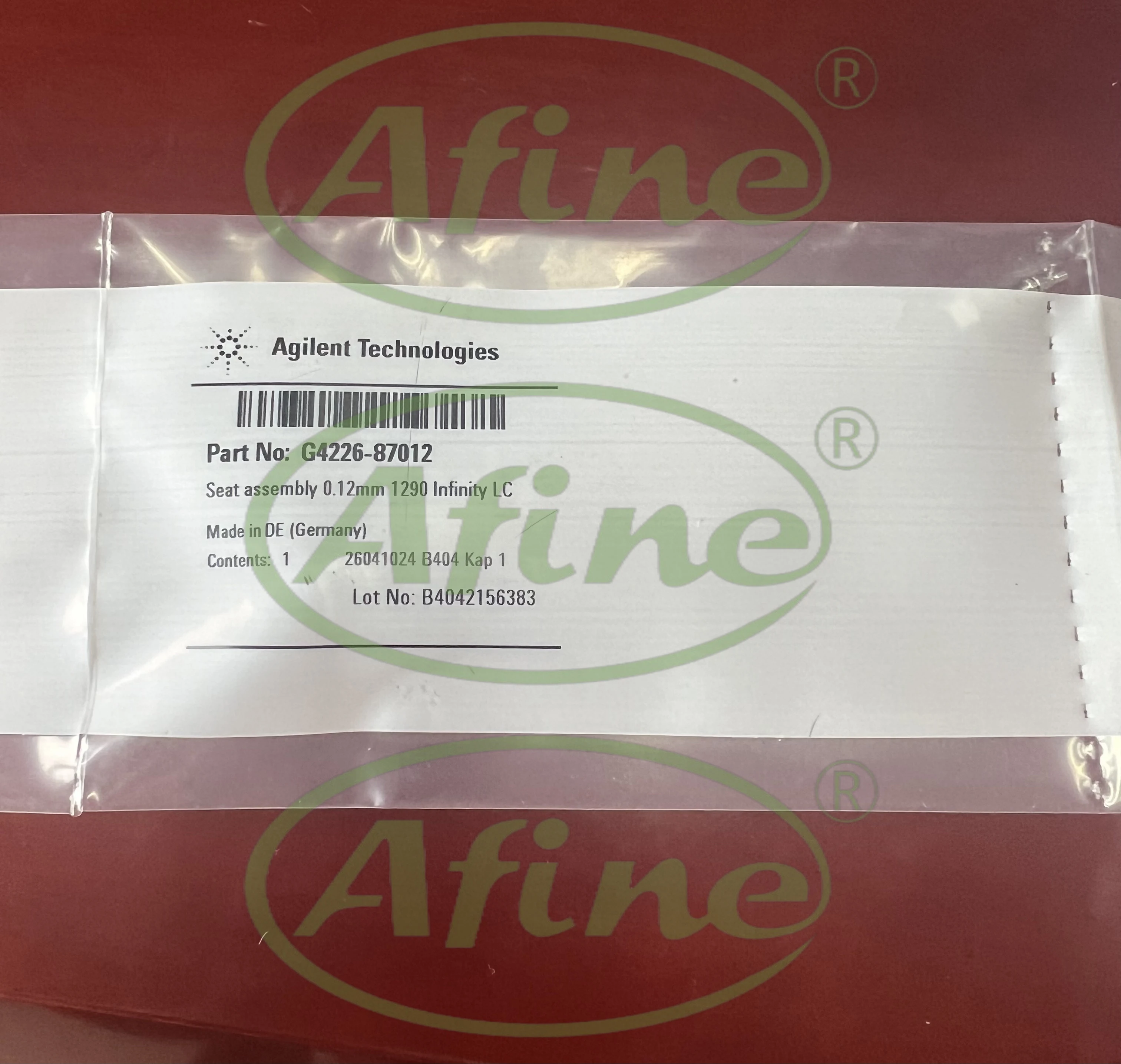 AFINE Support Agilent illac, G4226-87012, ected pel, 0.12mm biosD. capillaire pour G422snapautosamper G4226-87201