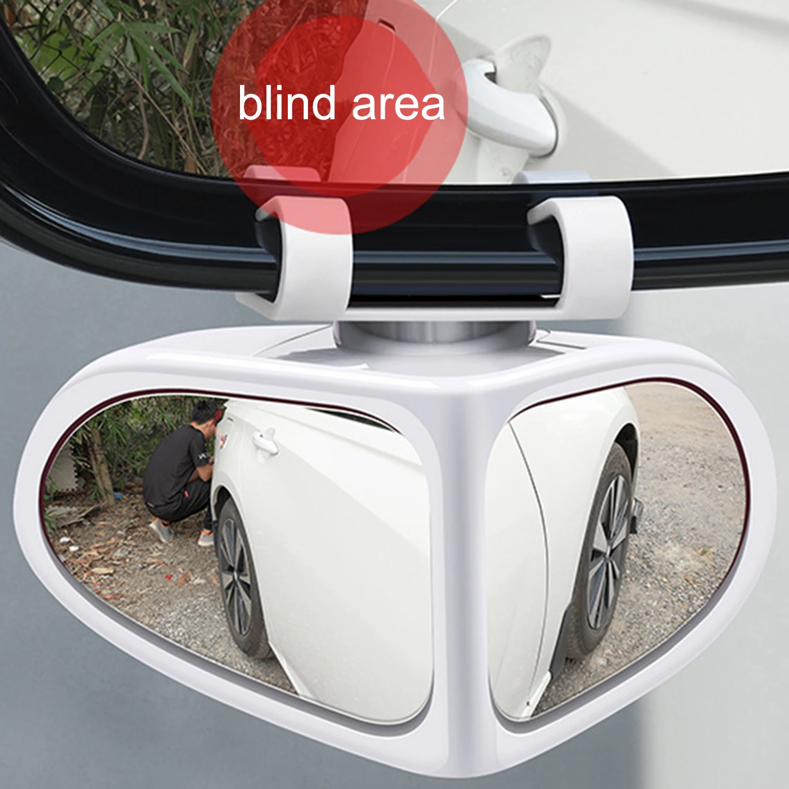 Espejo retrovisor exterior del coche Espejos de punto ciego automático 360 ° Espejos con ventosa lateral gran angular, accesorios para punto de ciego para KIV