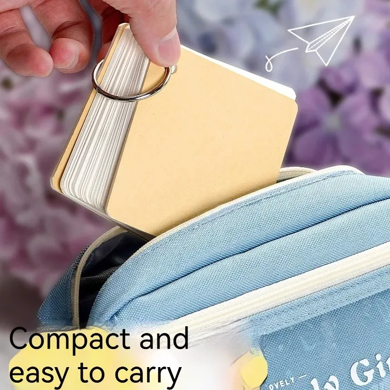 1pc caderno portátil folha solta bloco de notas bolso bloco de notas anel nota pegajosa estudante kawaii papelaria em branco mini cartão de índice em branco