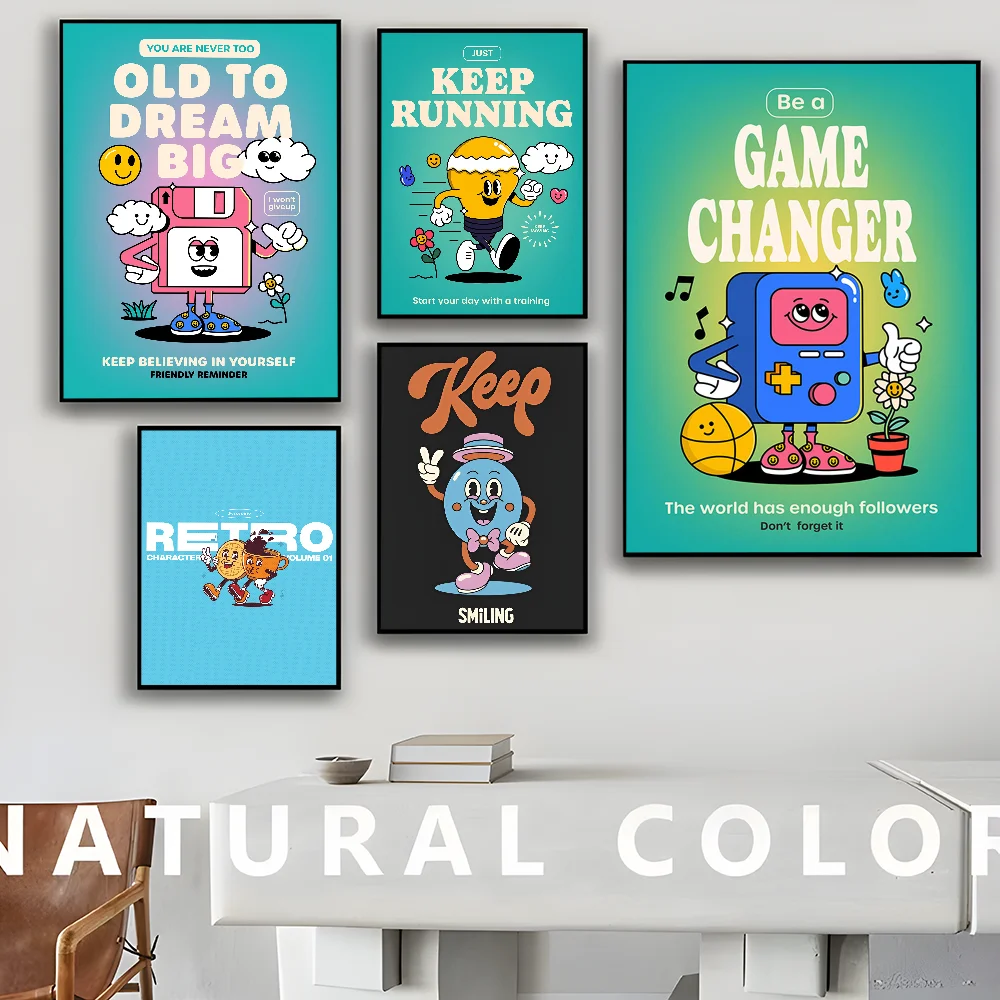 Groovige Charaktere White paper klassische Vintage Poster Vintage Zimmer Home Bar Cafe Dekor nordische Wohnkultur