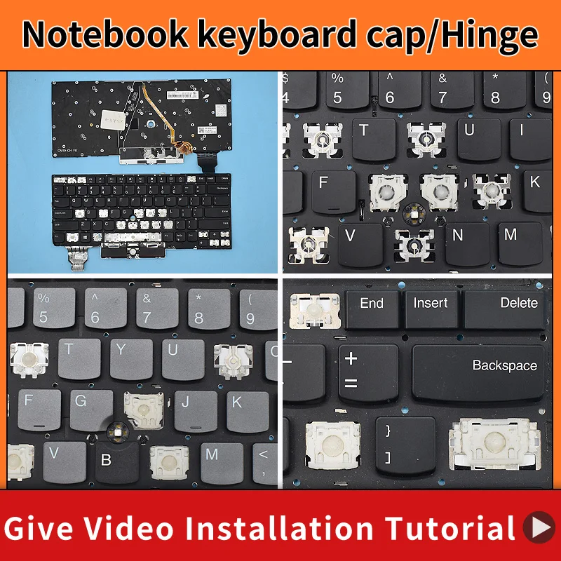 Tampa de Tecla Original de Reposição com Dobradiça para Teclado de Notebook Lenovo ThinkPad T14s Gen 2, X1 Extreme 4ª Geração, P1 Gen 4, 5, 6, 21DC, 21FV