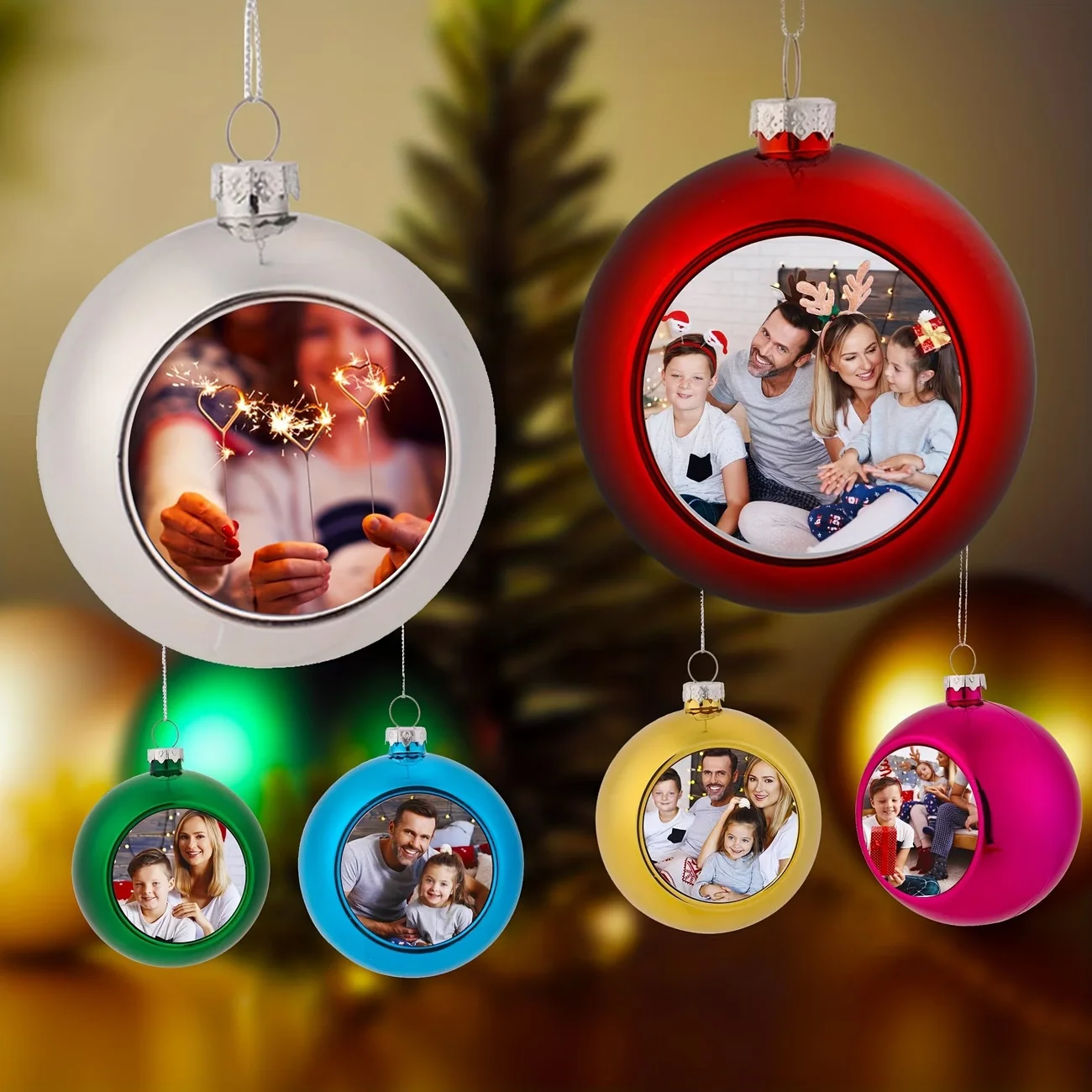 Custom Photo Christmas Ornaments, DIY Personalized Christmas Balls, Custom Xmas Gifts for Home & Christmas Tree Decorations - view 5