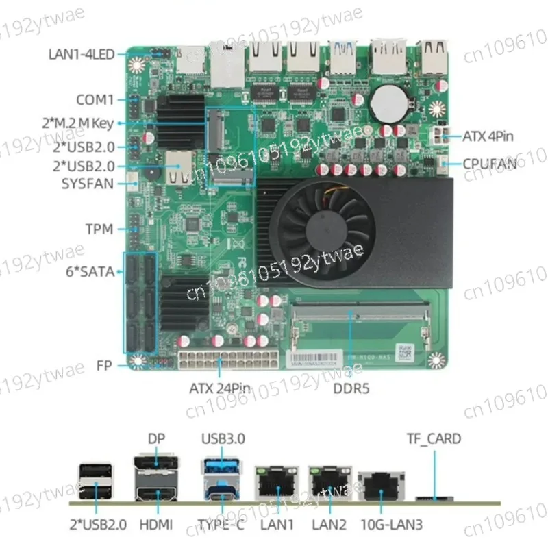 Материнская плата N305/N150/N100 для NAS и фаервола, ITX-плата DDR5
