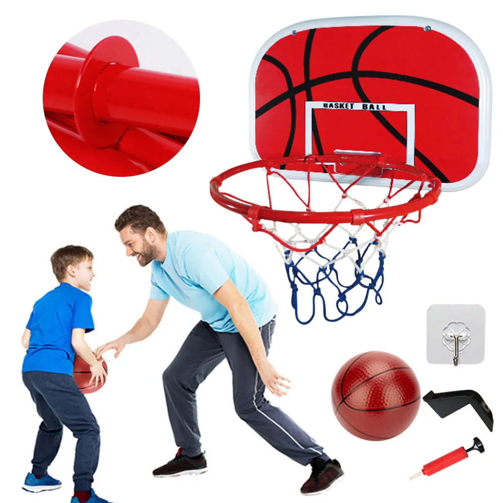 Mini panier de basket-ball avec balle et pompe, panier de basket-ball Portable suspendu, ensemble de jeu d'intérieur et d'extérieur pour enfants