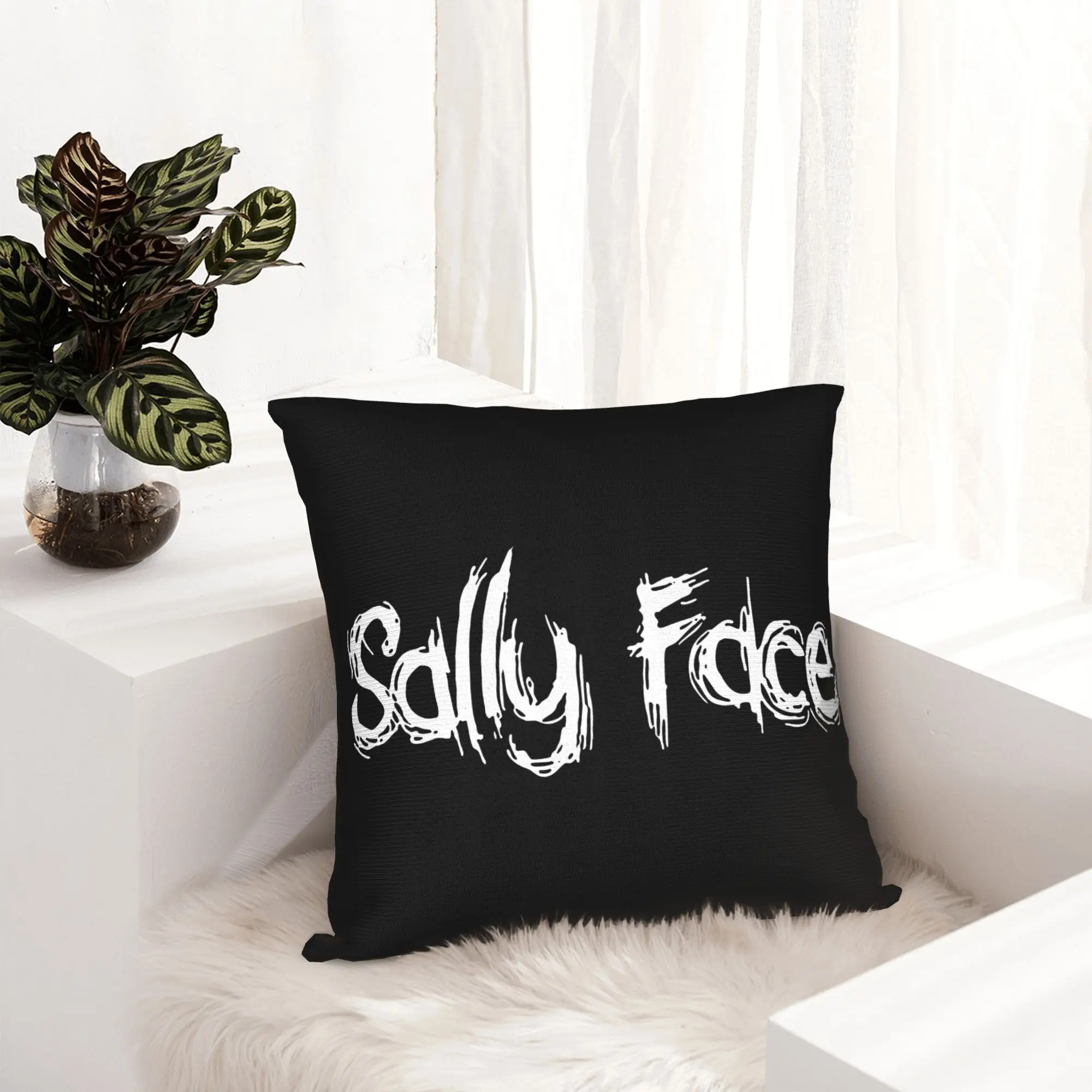 Sally Face Pillowcase Printing Fabric Cushion Cover Decor Sal Fisher Mask Larry Johnson Game Pillow Case Cover Home Zippered
