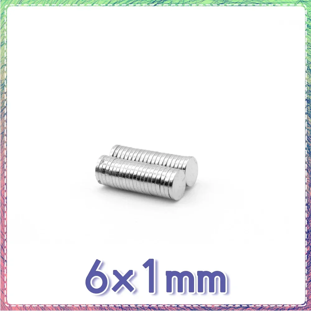 

50/100/200/500/1000/2000PCS 6x1 mm Thin Small Round Neodymium Strong Magnets N35 6x1mm Powerful Strong Magnetic Magnets 6*1 mm