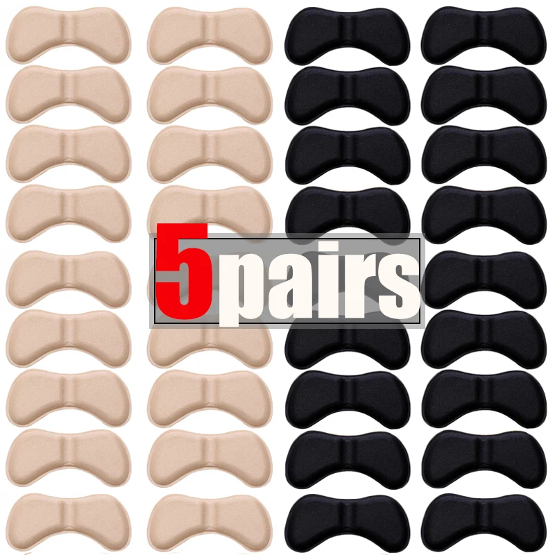 

5Pairs Heel Insoles Patch Pain Relief Anti-wear Cushion Pads Feet Care Heel Protector Adhesive Back Sticker Shoes Insert Insole