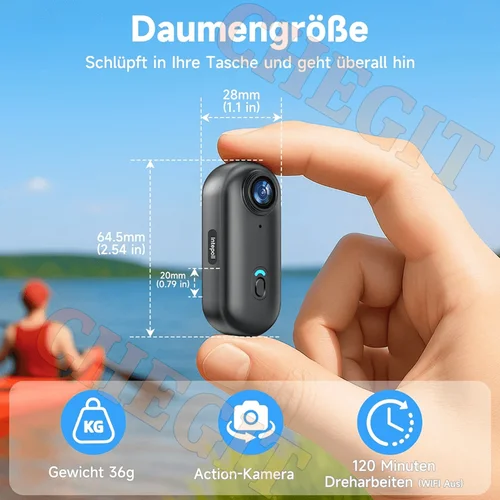 Imagen 2 del producto Mini cámara de acción magnética 4K WiFi HD POV, inalámbrica, de bolsillo, vídeo, Vlog, casco, motocicleta, bicicleta, soporte deportivo, grabadora de montaje