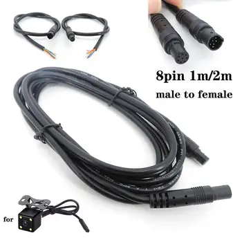 50cm 1m 2m 8pinový kabel samec-samice pro auto, zadní pohled, DVR kamera, prodlužovací kabel pro HD monitor 8 nejlepší prodej Kabel pro zadní kameru, 8 pinů - №7