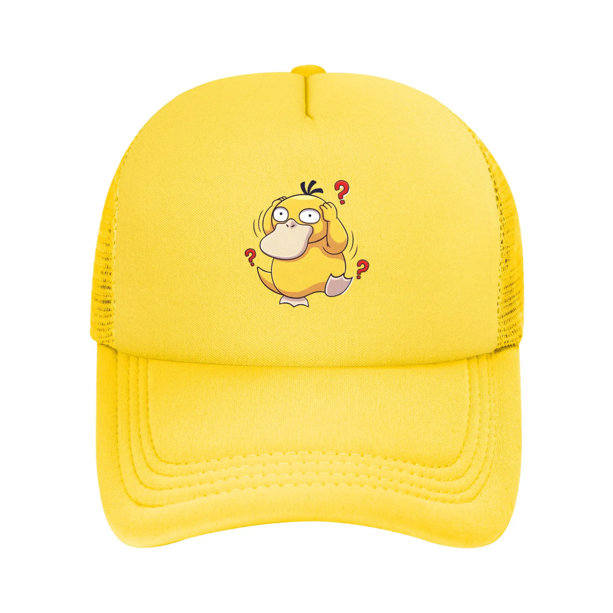 Psyduck Manga  Pokemoned  Trucker Hats Men Women Hats Trucker Worker Cap Racing Cap Adjustable Snapback Caps Mesh Baseball Caps