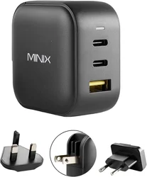 MINIX P1 66WUSB C Charger Travelling with multi plugs EU/US/AU/UK , For Macbook ,For iPhone , For Samsung and more