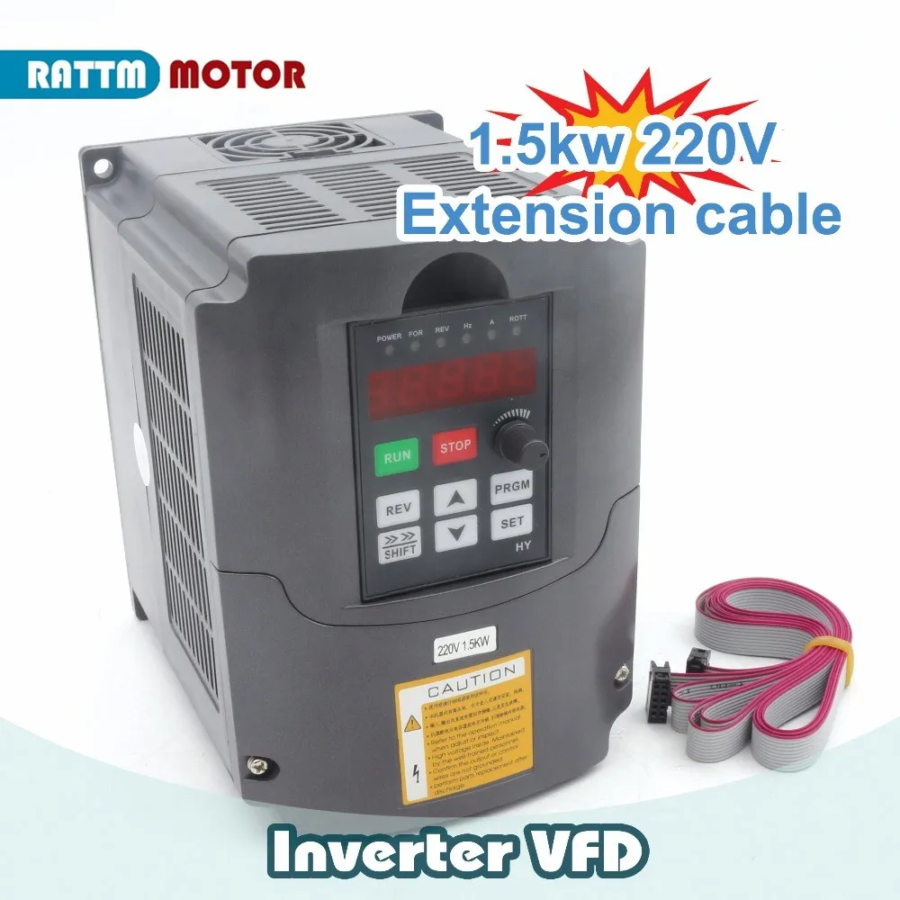 1.5KW HUANYANG 110V/ 220v /380v 인버터 CNC 스핀들 모터 속도 제어 가변 주파수 드라이브 0-400Hz 3P 출력