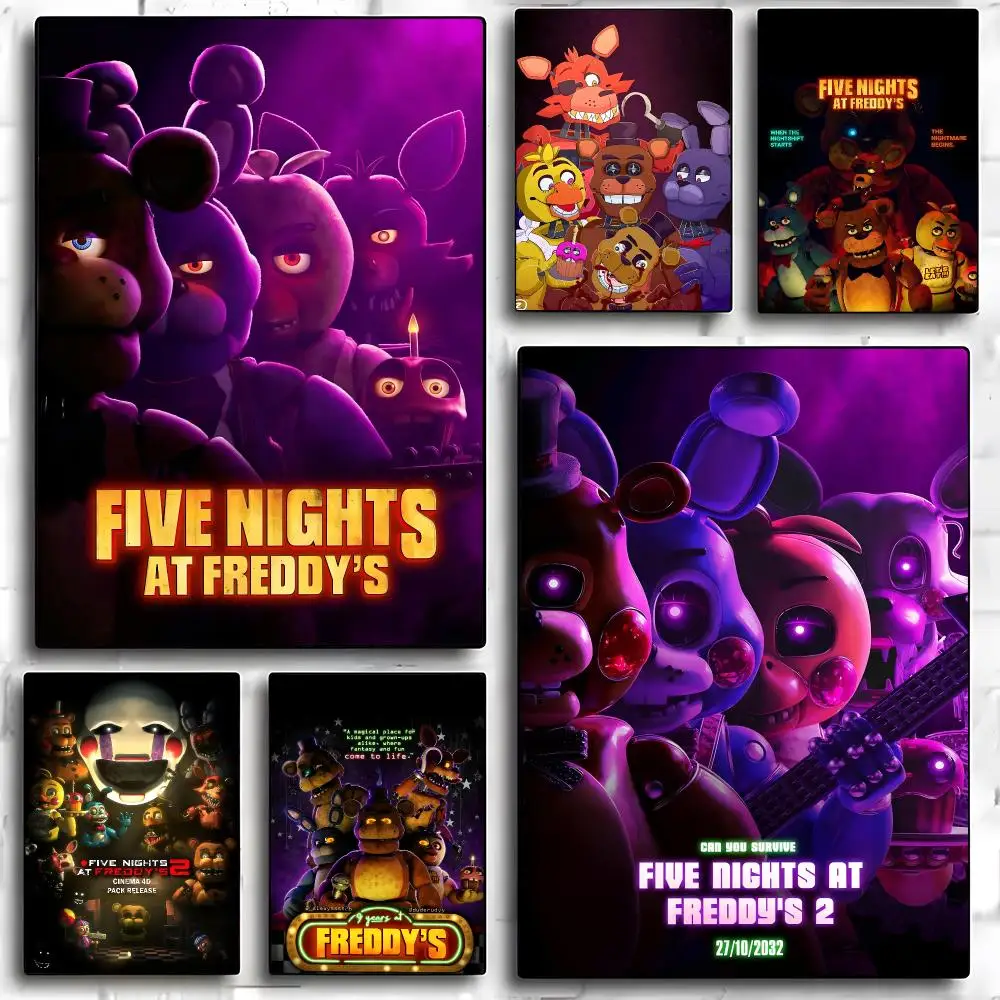 Fnaf Five-nights-At-Freddys Poster HD Art Sticky Wall Room Decor Home Waterproof Home Living Bar Aesthetic Decoration