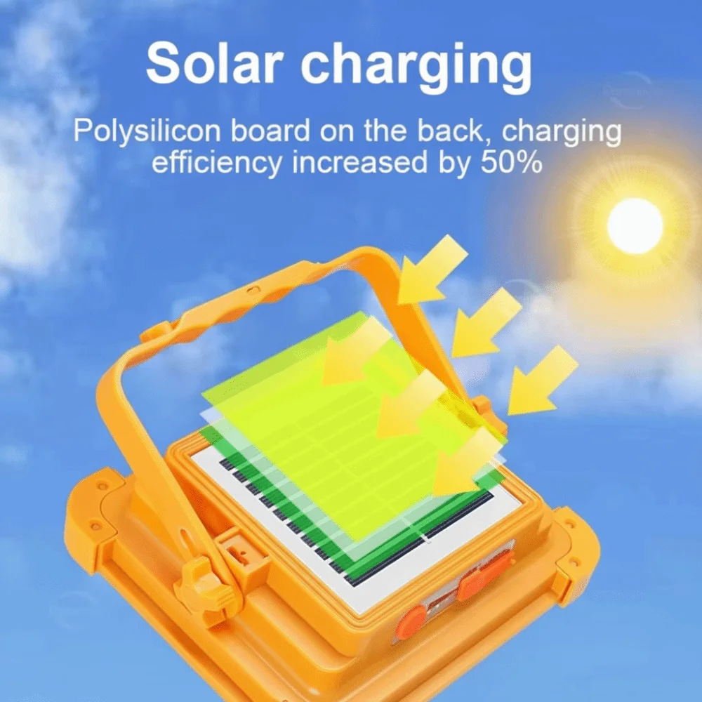 Magnetfuß Solar wiederaufladbare Campingleuchte 20000 mAh 180 °   LED-Taschenlampen, erdbebensicher, sturzsicher, tragbare Laterne