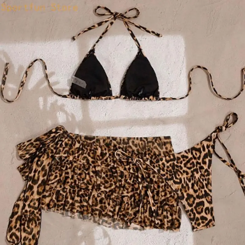 Conjunto tankini con estampado leopardo Trend que proporciona comodidad secado rápido y soporte seguro para que las