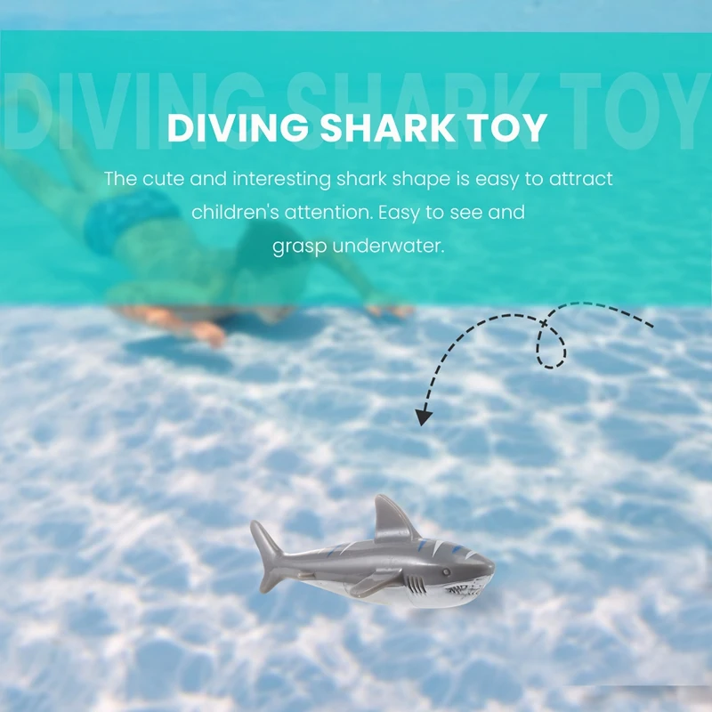 4 PCS Children's Swimming Toy Shark Shape Dive Toy Water Game Toy Game Diving Toy Pool Glide Shark Throw Torpedo Toy