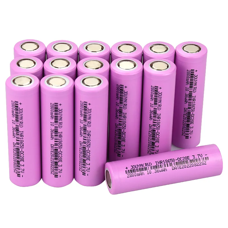 JOUYM 18650 battery 2800 mah 3.7 v high current batteries Inr18650 dc28e high discharge 30 a power bateria cell