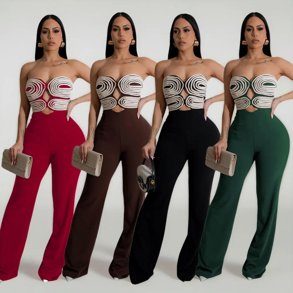 

Sexy Strapless Party Jumpsuit Women Casual One Piece Outfit 2025 Spring Summer Street Pant Female Fashion Elegant Jumpsuit