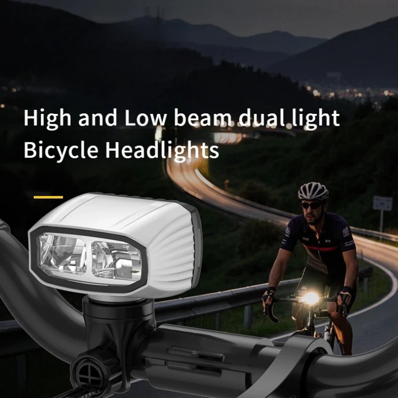 

Bicycle Light Dual Switch Formal Ceiling Mounted Aluminum Alloy Front Light High and Low Beam Integrated Bike Lamp