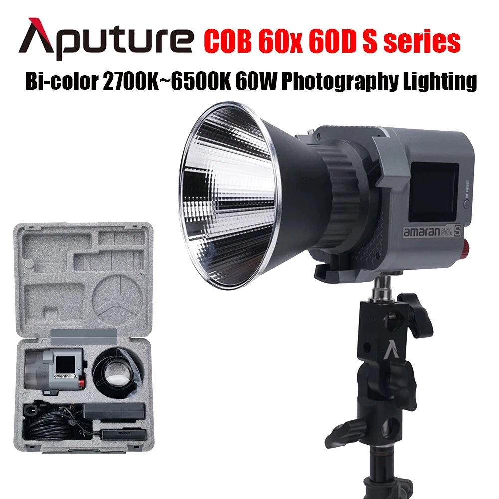 

Aputure Amaran COB 60x S 60D S series Bi-Color LED Video Light Studio LED light 2700K~6500K 60W Photography Lighting App Control