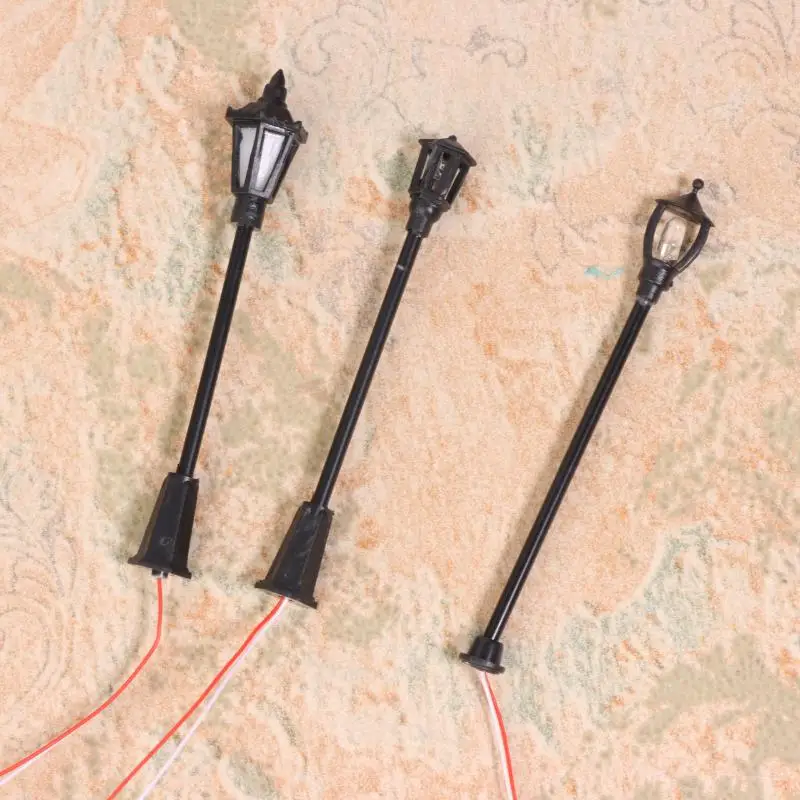 

10Pcs LED Railway Lampposts - Micro Landscape Decor for Rail & Building Layout Models | Park Lanterns