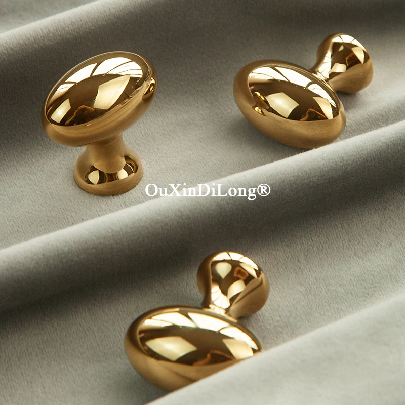 Luxury 10PCS Solid Brass Pigeon Eggs Furniture Knobs Drawer Knobs Cupboard Wardrobe Closet Dresser TV Wine Cabinet Pulls Knobs