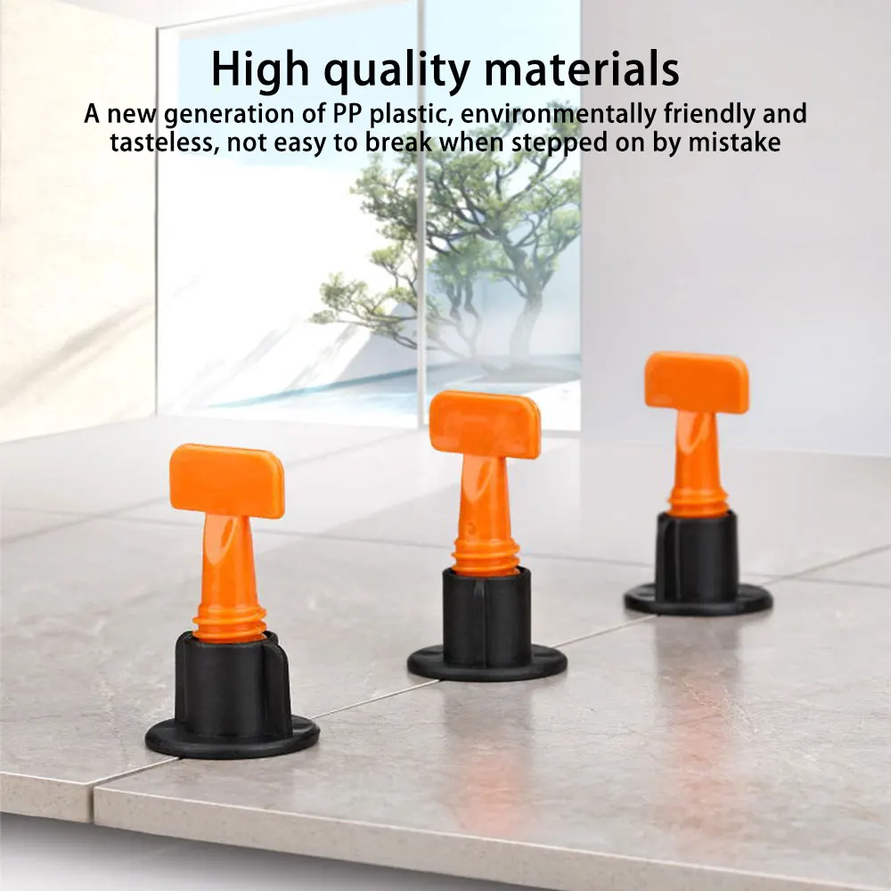 50Pcs/set Flat Ceramic Floor Wall Construction Tools Reusable Tile Leveling System Kittile Leveling System for Tile