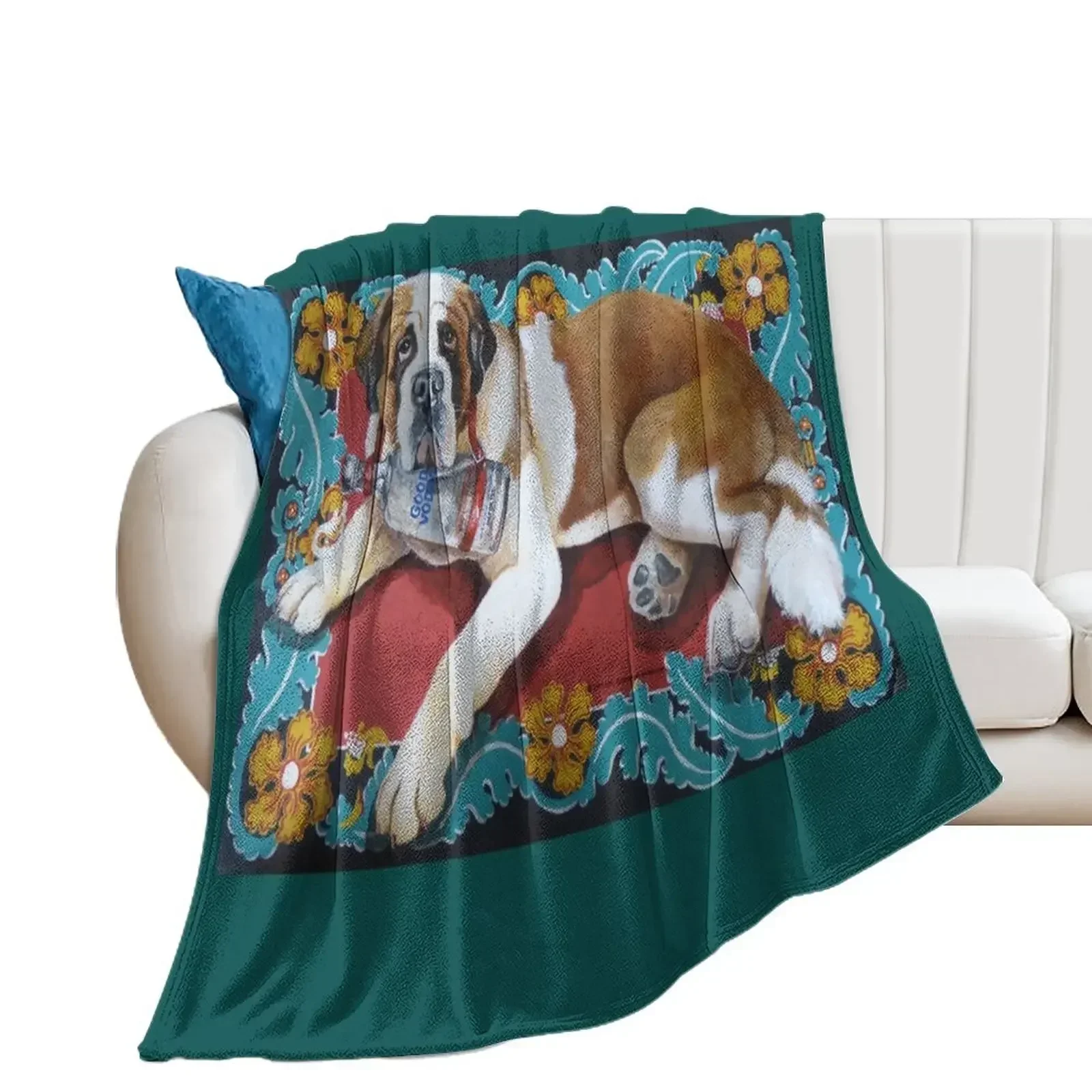 

St. Bernard Throw Blanket Nap Furry Decorative Sofas Blankets