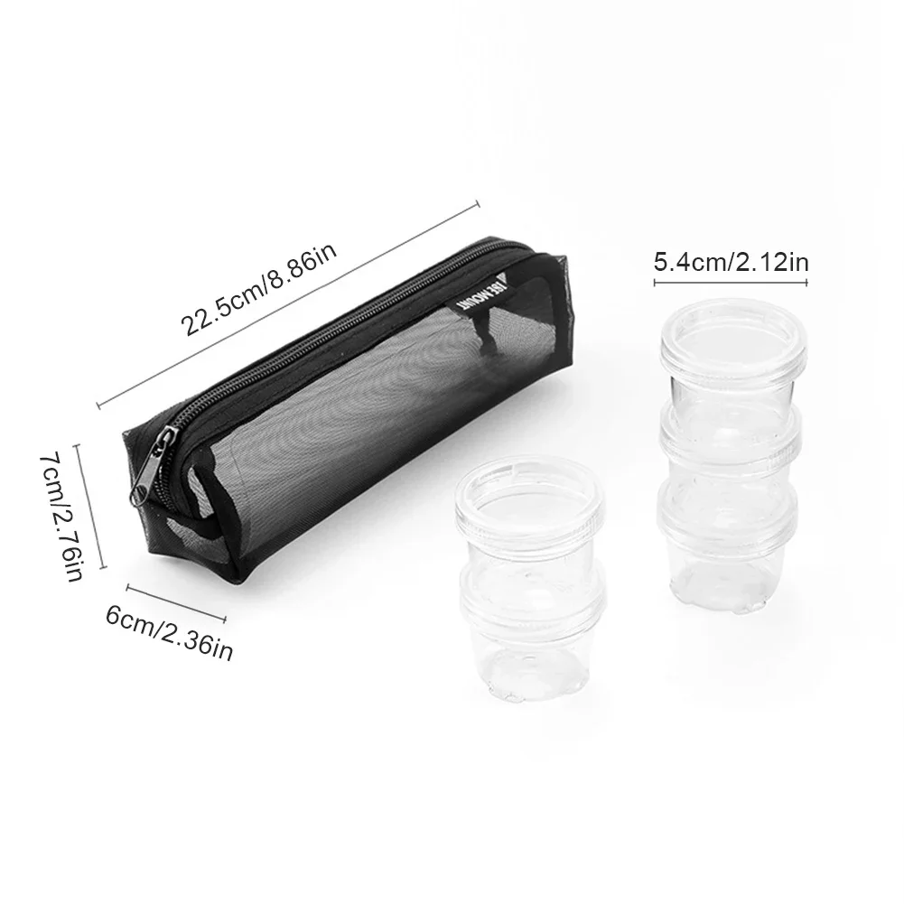 Condiment Container Set with 5 Transparent Spice Jars Hiking Spices Set Camping Seasoning Container for Picnic Cooking Barbecue