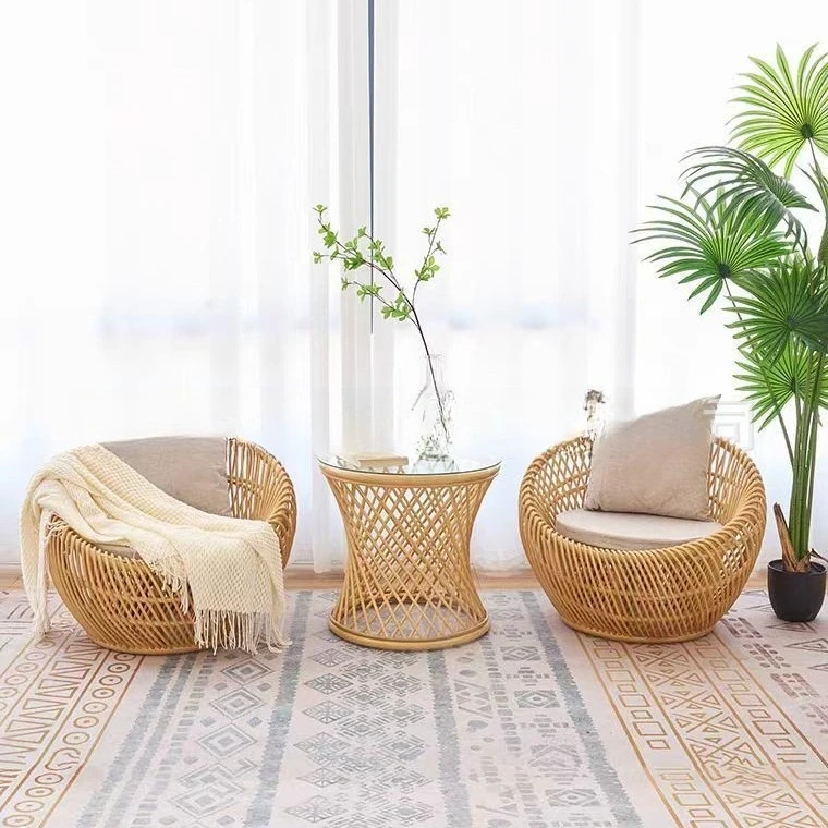 Sofa living room outdoor rattan sofa combination waterproof and mildew-proof imitation rattan courtyard sofa villa balcony garde