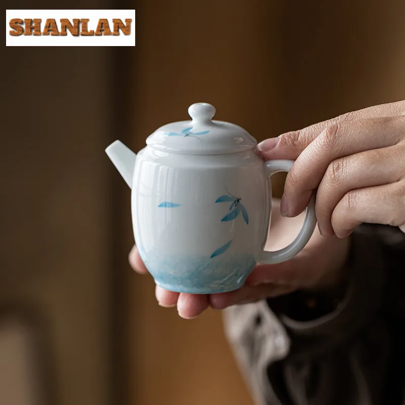 

140ml Hand-painted Butterfly Orchid Teapot Retro Tea Infuser Pot Tea Soaking Kettle With Ball Hole Drinkware Supplies Decoration