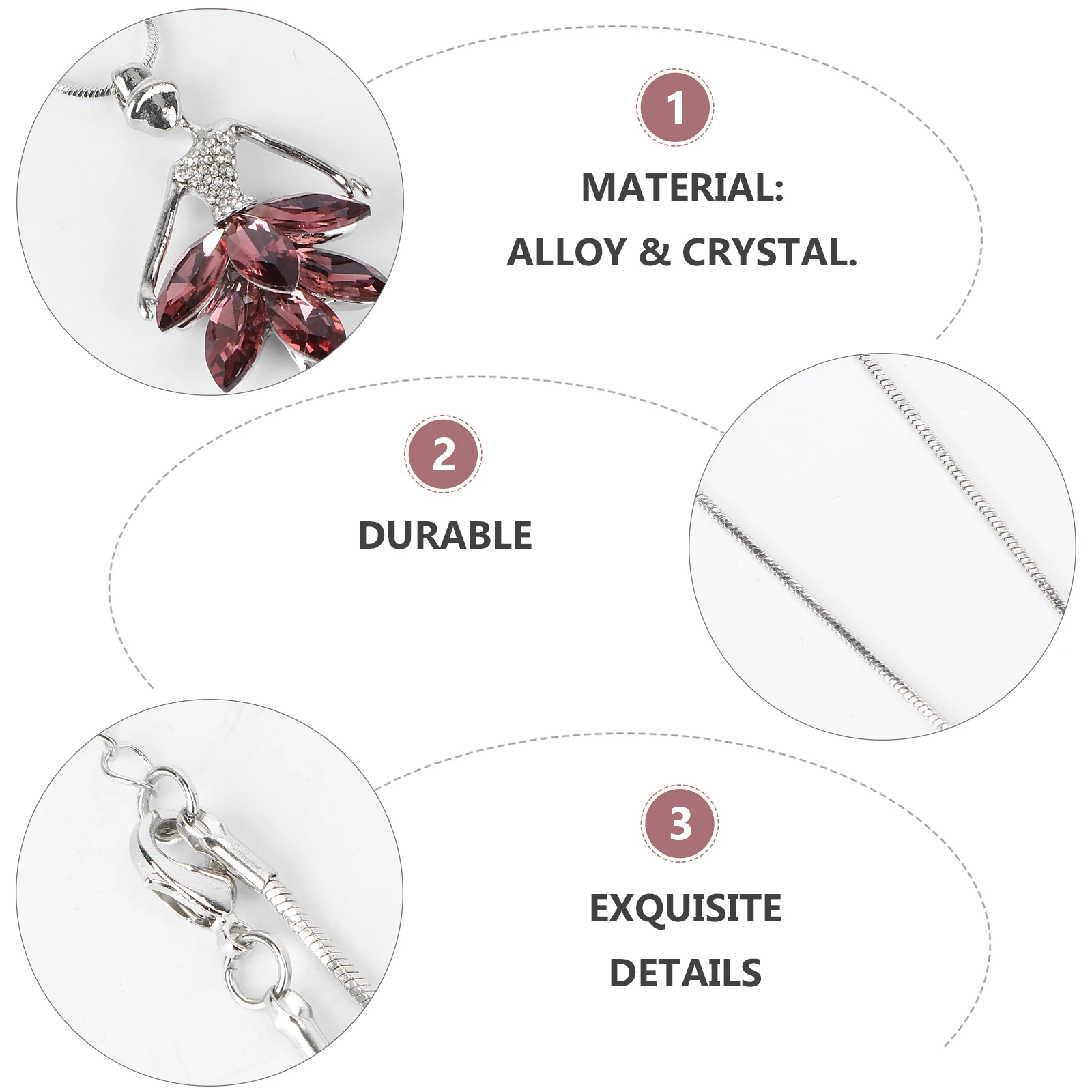 

Crystal Necklace Gift for Female Friends Ballet Girl Pendant Dancer Chain Fashion Jewelry