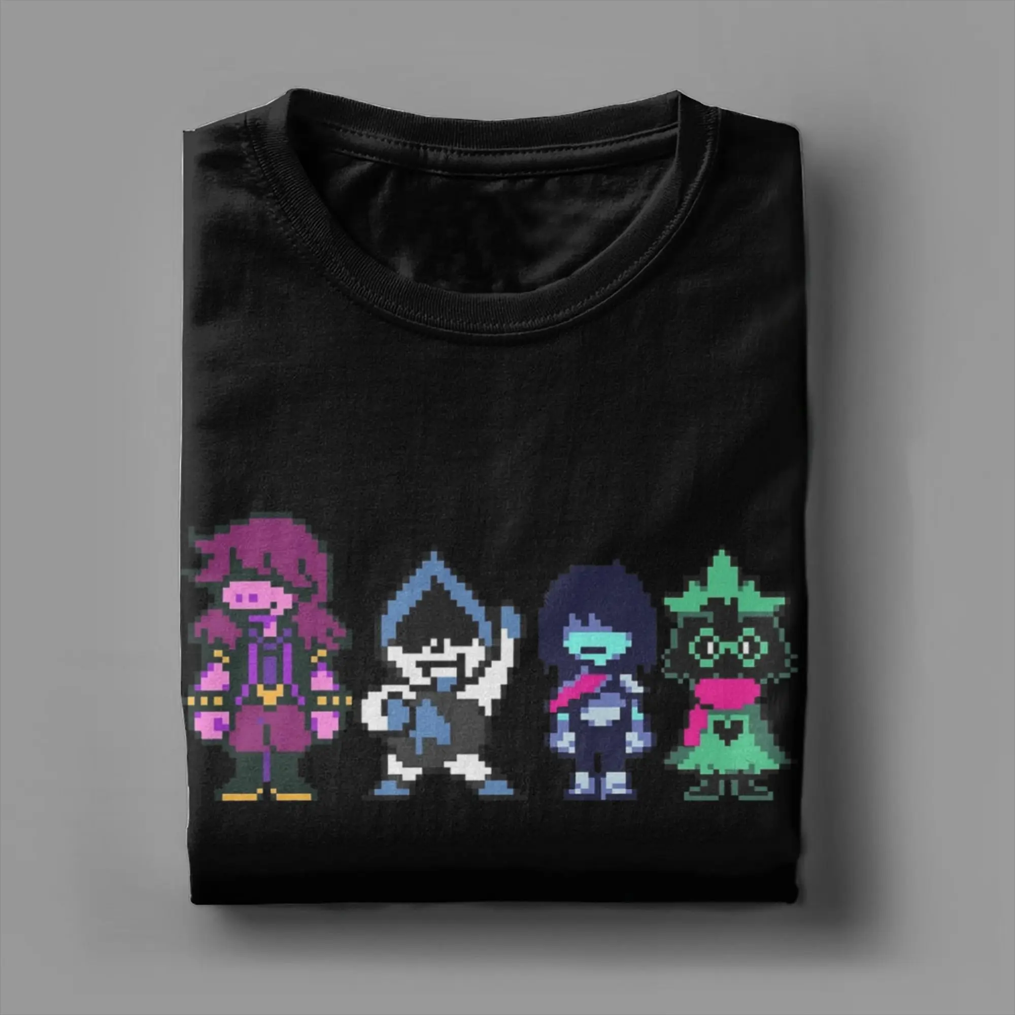 DELTARUNE الشخصيات الرئيسية تي شيرت للرجال خمر القطن الخالص تيز طاقم الرقبة قصيرة الأكمام تي شيرت هدية فكرة الملابس