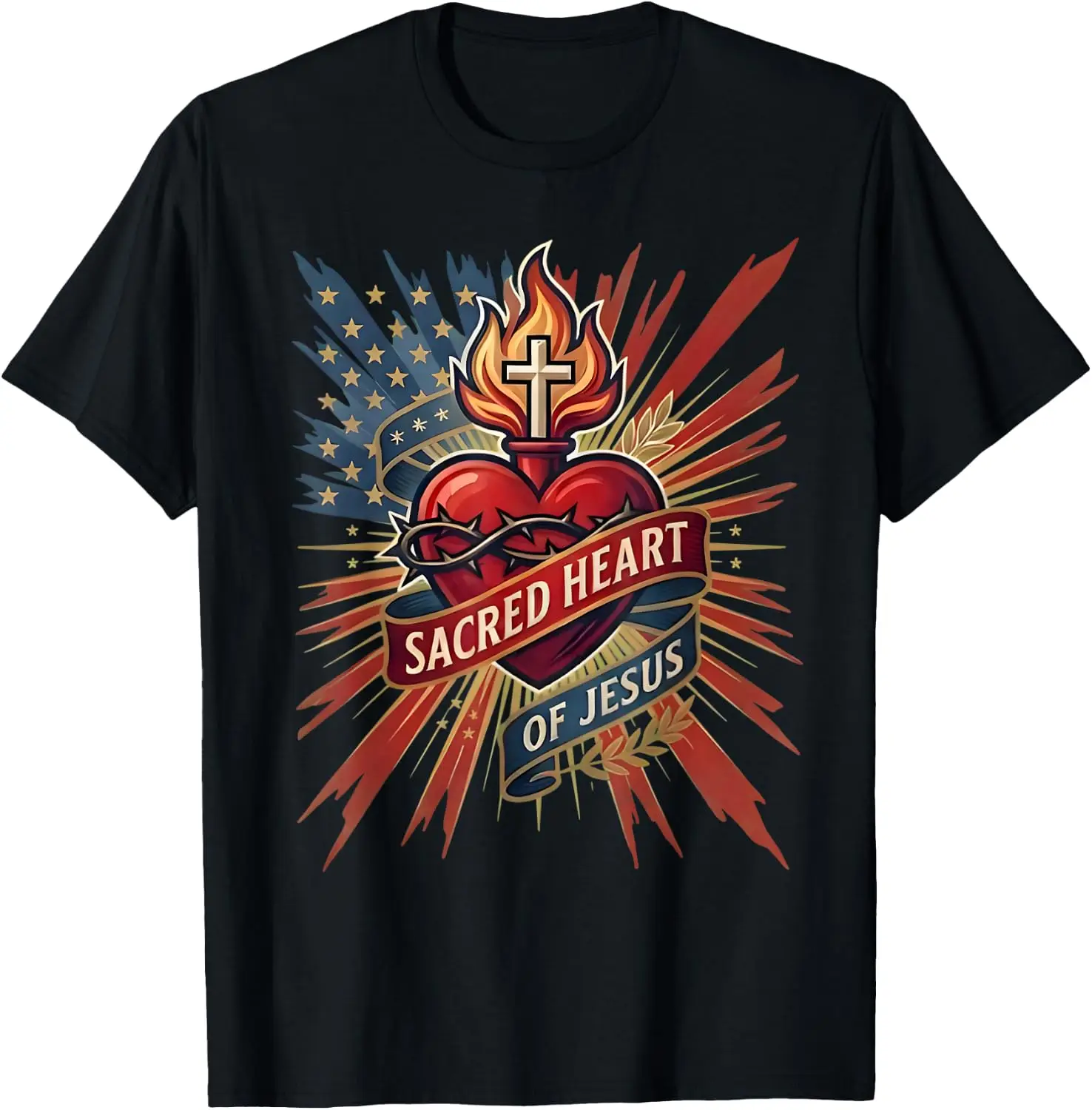 Dedication To The Sacred Heart Of Jesus T-Shirt 100% Cotton Trendy Y2K Short-Sleeve Tee-Soft, Quick-Drying, Moisture-Wicking;