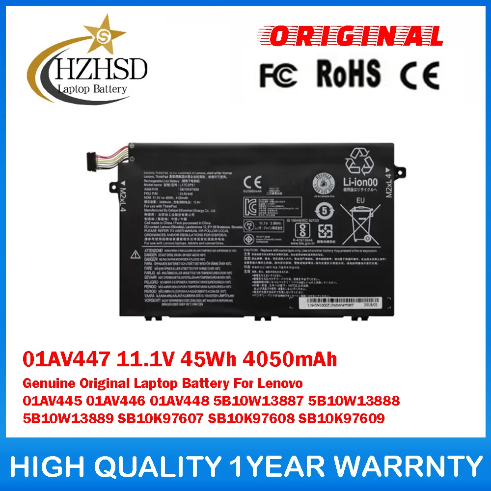 01AV447 11.1V 45Wh 4050mAh Genuine Original Laptop Battery For Lenovo 01AV445 01AV446 01AV448 5B10W13887 5B10W13888 5B10W13889