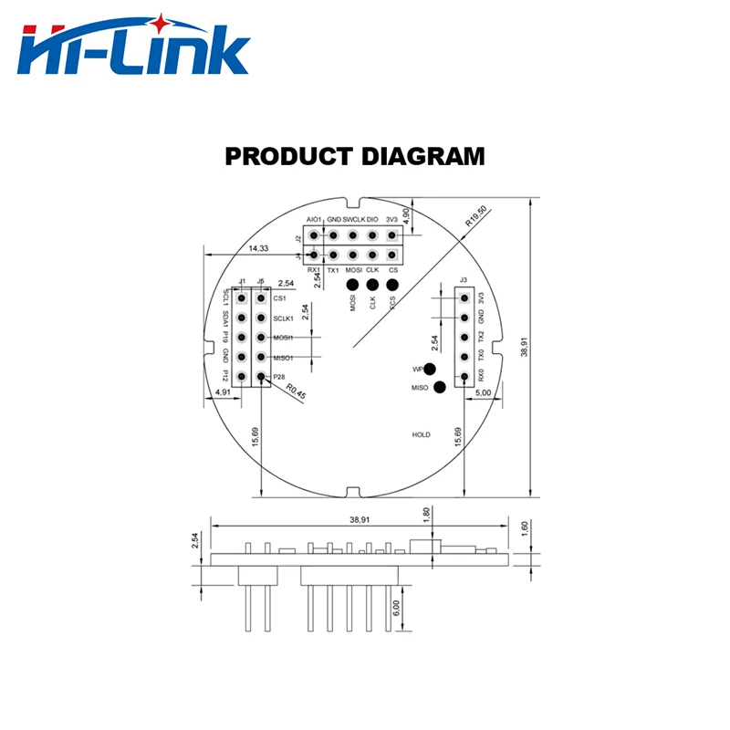 Hi-Link-Sensor de Detecção de Nível Líquido, Onda Milimétrica 79G, Módulo Radar de Alta Precisão, Medida de Nível de Água, Novo