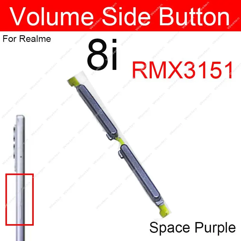 Power Volume Side Button For Realme 8 Pro 8i 8 8S 5G 9 Pro Side Key Volume Power On OFF Mini Button Replacement Spare Parts