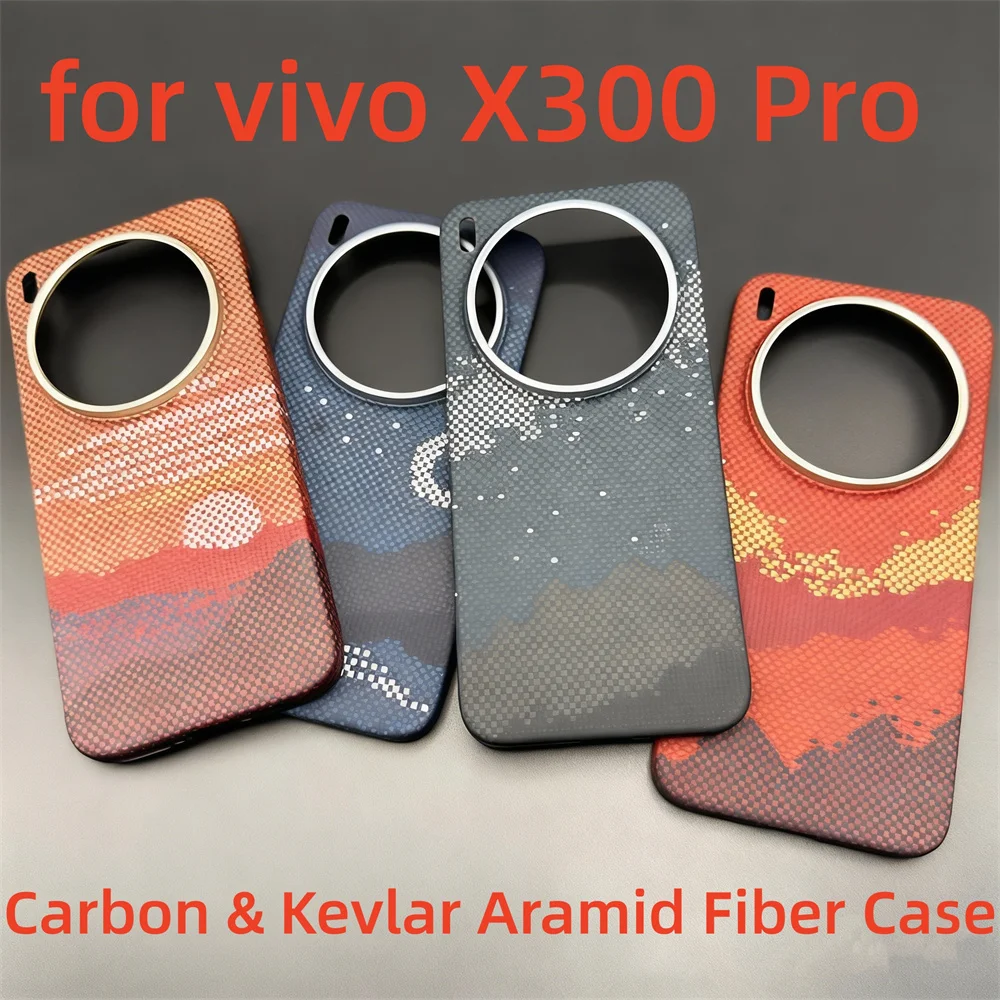 

Чехол для vivo X300 Pro из кевларового арамидного волокна 600D, ультратонкий, жесткий, с магнитной застежкой, черный, тонкий, светло-красный