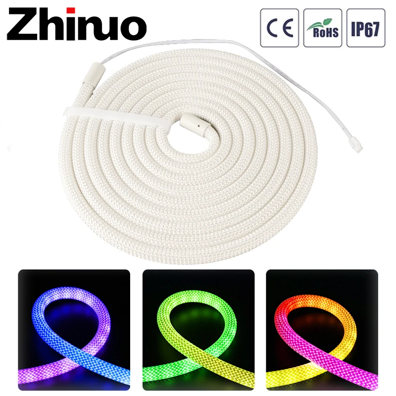 

DC5V WS2811 Round Reticulate Pattern Neon LED Strip 150Leds/m 360 Degree Smart RGBIC Flexible Silicone Light Tape